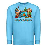 Ocean Blue Happy Camper Coffee Cups Premium Sweatshirt - FaDigitalArtStudio