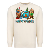 Sandshell Happy Camper Coffee Cups Premium Sweatshirt - FaDigitalArtStudio