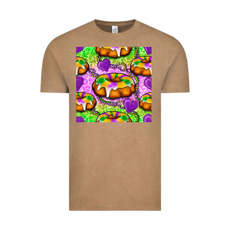 Mardi Gras King Cake Seamless Pattern Vintage Tee by BundleAndBundleShop | Teevron