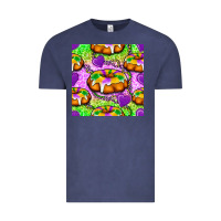 Vintage Denim Mardi Gras king cake seamless pattern Vintage Tee - BundleAndBundleShop