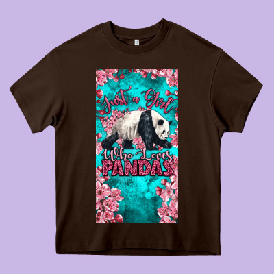 Just A Girl Who Loves Pandas Heavy Core Tee Designed By Lillyallendesigns