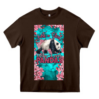 Chocolate Brown just a girl who loves pandas Heavy Core Tee - LillyAllenDesigns