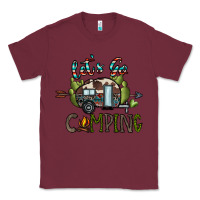 Burgundy let's go camping Classic Tee - CowhideDigitalArt