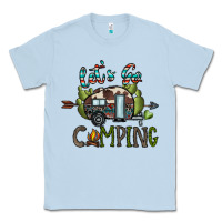 Dusty Blue let's go camping Classic Tee - CowhideDigitalArt
