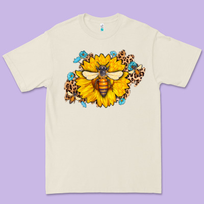 Bee Sunflower Leopard Premium Tee Designed By Jasminsmagicworld