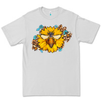 Dove Grey bee sunflower leopard Premium Tee - Jasminsmagicworld