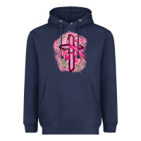 Navy breast cancer cross Heavyweight Hoodie - FaDigitalArtStudio