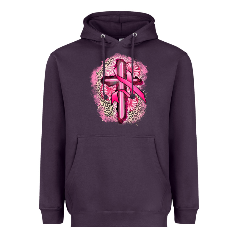 Breast Cancer Cross Heavyweight Hoodie by FaDigitalArtStudio | Teevron
