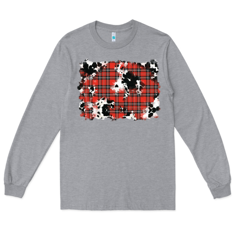 Christmas Plaid Cowhide Pattern Background Long Sleeve Tee by RanaPortraitStore | Teevron