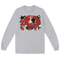 Moon Dust Christmas Plaid Cowhide Pattern Background Long Sleeve Tee - RanaPortraitStore