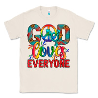 Natural LGBTQ+ God Loves Everyone Classic Tee - BundleAndBundleShop