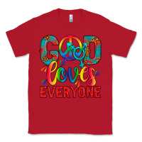 Red LGBTQ+ God Loves Everyone Classic Tee - BundleAndBundleShop