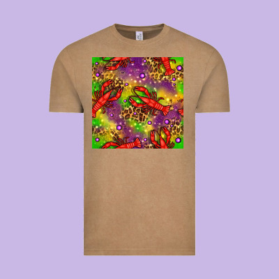 Mardi Gras Lobster Seamless Pattern Vintage Tee Designed By Bundleandbundleshop