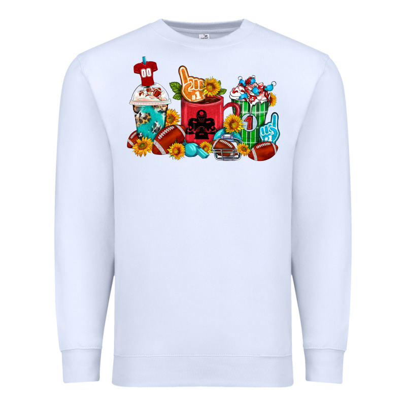 Coffee And American Football Coffee Cups Premium Sweatshirt by FaDigitalArtStudio | Teevron
