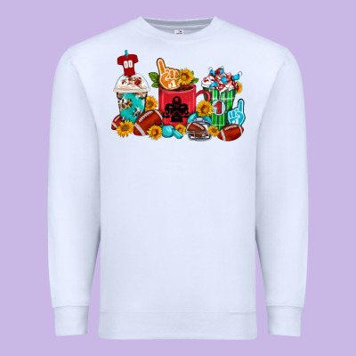 Coffee And American Football Coffee Cups Premium Sweatshirt Designed By Fadigitalartstudio