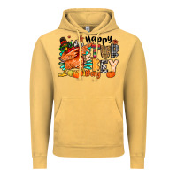 Vintage Mustard happy turkey day Vintage Hoodie - MaliasSmallBusiness