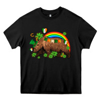 Black st patricks bear ado Heavy Core Tee - AdoDesignShop