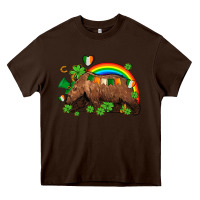 Chocolate Brown st patricks bear ado Heavy Core Tee - AdoDesignShop