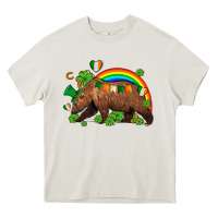 Cream st patricks bear ado Heavy Core Tee - AdoDesignShop