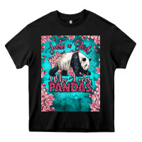 Black just a girl who loves pandas Heavy Core Tee - LillyAllenDesigns