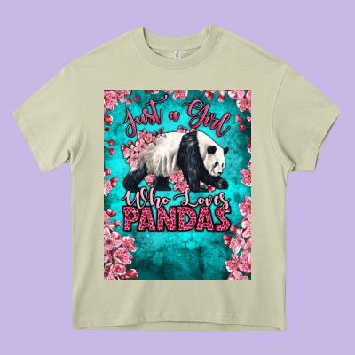 Just A Girl Who Loves Pandas Heavy Core Tee Designed By Lillyallendesigns