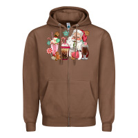Chestnut pink santa christmas santa coffe cups Zipper Hoodie - CowGirlArtShop