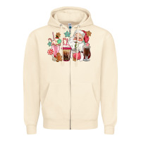 Sandshell pink santa christmas santa coffe cups Zipper Hoodie - CowGirlArtShop