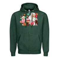 Sports Green pink santa christmas santa coffe cups Zipper Hoodie - CowGirlArtShop