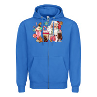 True Royal pink santa christmas santa coffe cups Zipper Hoodie - CowGirlArtShop