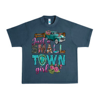 Midnight Navy Just A Small Town Girl With Truck Urban Heavy Tee - BundleAndBundleShop