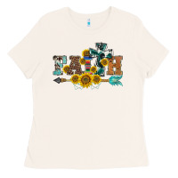 Bone western faith arrow sunflowers Ladies Tee - BarkalooDesign