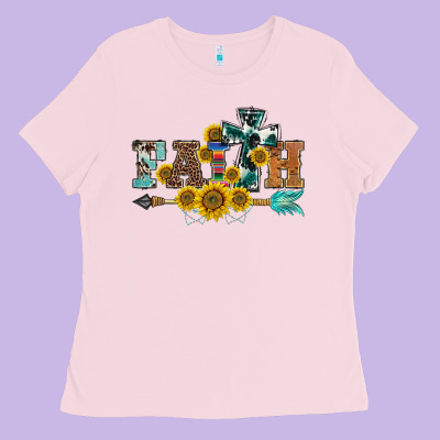 Western Faith Arrow Sunflowers Ladies Tee Designed By Barkaloodesign