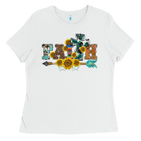White western faith arrow sunflowers Ladies Tee - BarkalooDesign