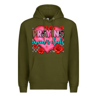 Army Green praying moms club olivia Premium Hoodie - OliviaCreatesArt