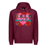 Burgundy praying moms club olivia Premium Hoodie - OliviaCreatesArt