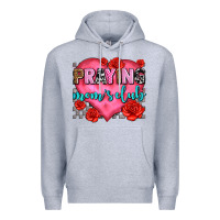 Heather Grey praying moms club olivia Premium Hoodie - OliviaCreatesArt