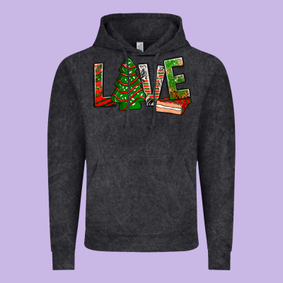 Love Christmas Tree Cake Vintage Hoodie Designed By Nancycooperartshop