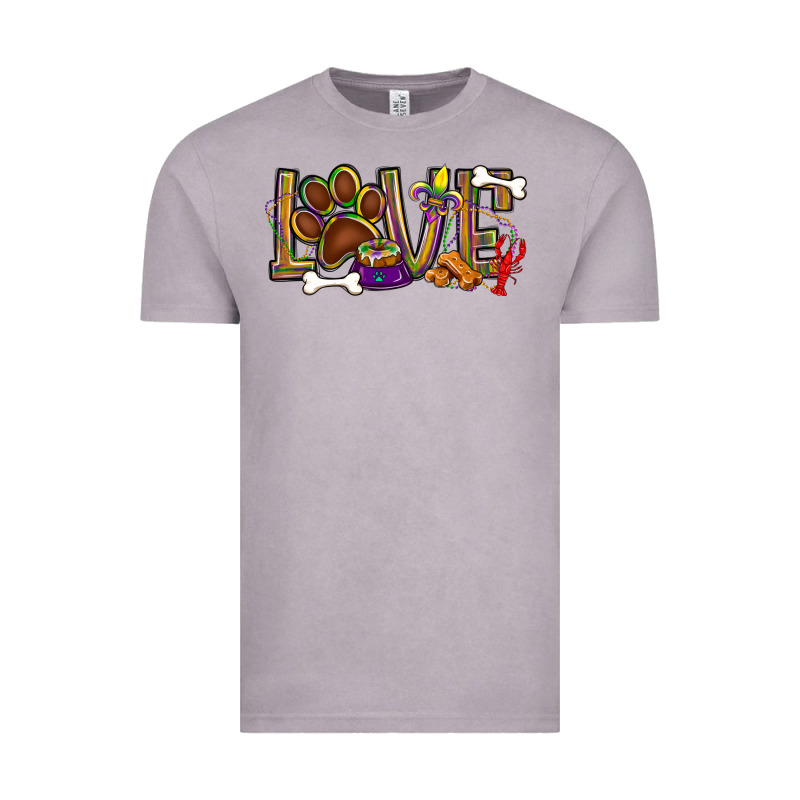 Mardi Gras Love Dog Paw Vintage Tee by BundleAndBundleShop | Teevron