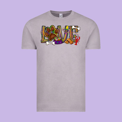 Mardi Gras Love Dog Paw Vintage Tee Designed By Bundleandbundleshop