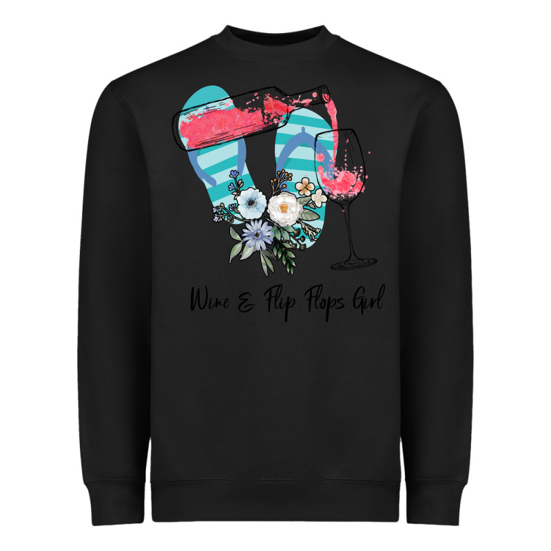Wine Flip Flops Girl Heavyweight Sweatshirt by Bettercallsaul | Teevron