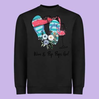 Wine Flip Flops Girl Heavyweight Sweatshirt Designed By Bettercallsaul