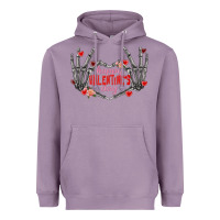Lavender Happy Valentine's Day skeleton hands Heavyweight Hoodie - FaDigitalArtStudio