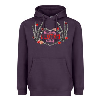 Plum Happy Valentine's Day skeleton hands Heavyweight Hoodie - FaDigitalArtStudio