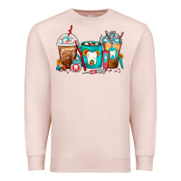 Pale Pink Dentist Coffee Cups Premium Sweatshirt - FaDigitalArtStudio
