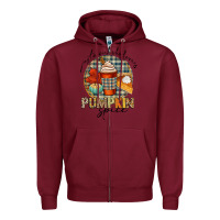 Burgundy just a girl who loves pumpkin spice Zipper Hoodie - CowGirlArtShop