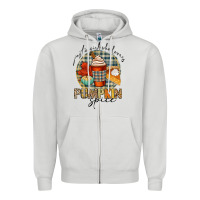 Dove Grey just a girl who loves pumpkin spice Zipper Hoodie - CowGirlArtShop