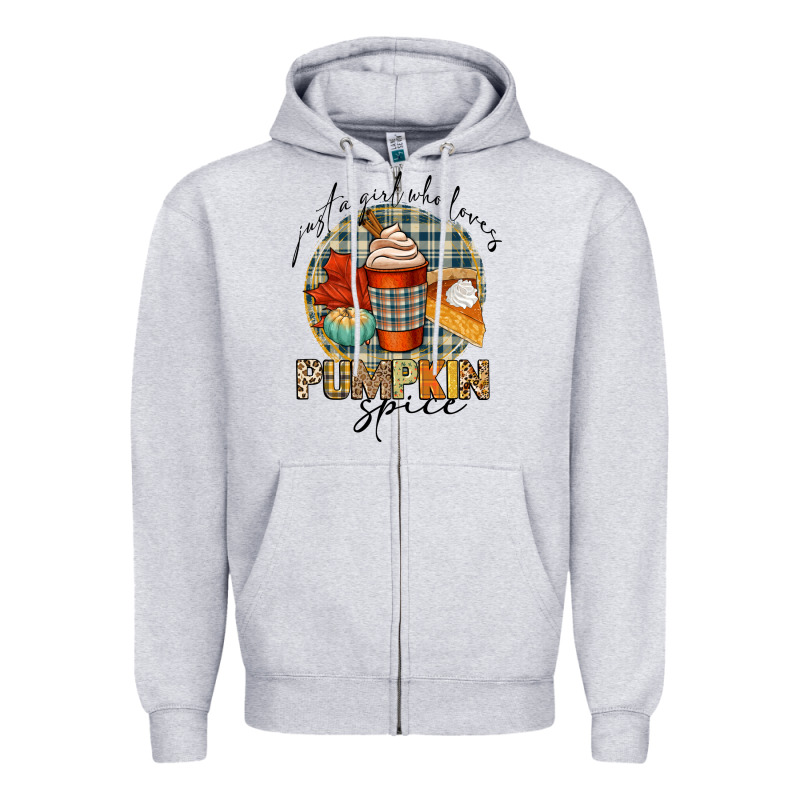Just A Girl Who Loves Pumpkin Spice Zipper Hoodie by CowGirlArtShop | Teevron