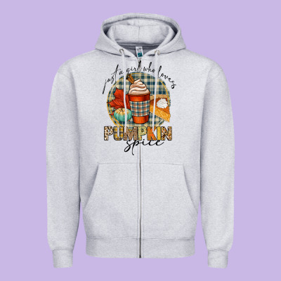 Just A Girl Who Loves Pumpkin Spice Zipper Hoodie Designed By Cowgirlartshop