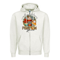 Oatmeal Heather just a girl who loves pumpkin spice Zipper Hoodie - CowGirlArtShop