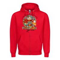 Red just a girl who loves pumpkin spice Zipper Hoodie - CowGirlArtShop